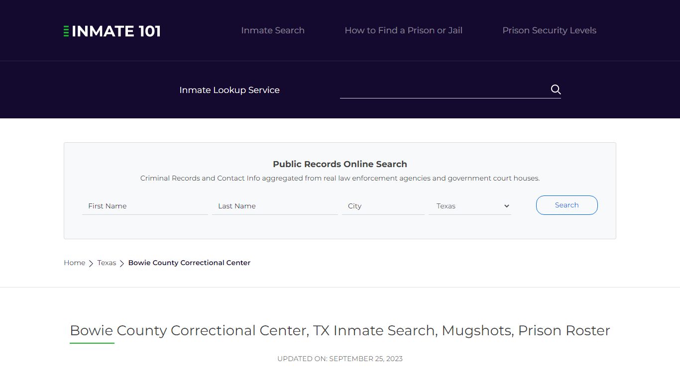 Bowie County Correctional Center, TX Inmate Search, Mugshots, Prison ...