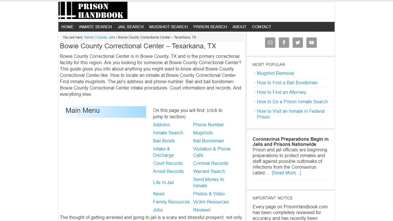 Bowie County Correctional Center – Texarkana, TX